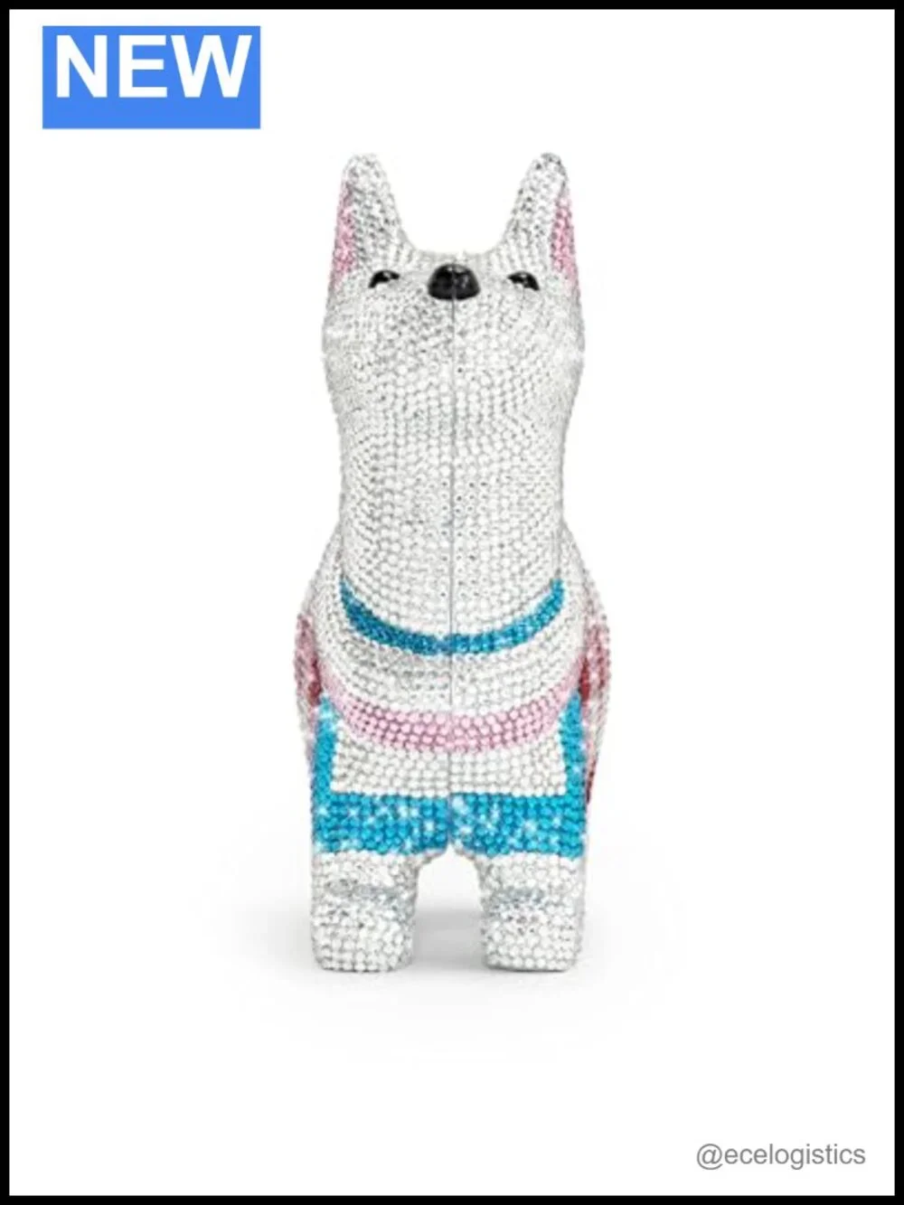 JW PEI Eden Puppy Shape Faux Crystal Clutch Bag for Women